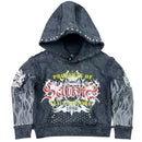 Elite Denim Kids 'Saints' Rhinestone Pearls Hoodie (Washed Black) 4313-JR - FRESH N FITTED