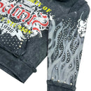 Elite Denim Kids 'Saints' Rhinestone Pearls Hoodie (Washed Black) 4313-JR - FRESH N FITTED