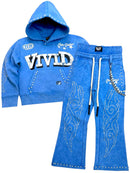 Elite Denim Kids 'Vivid' Rhinestone Pearls Hoodie (Blue) 4318-JR - FRESH N FITTED