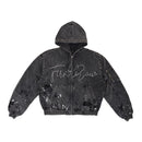 First Row 'Stud Logo' Hood Jacket (Black) FRJ2131A - FRESH N FITTED