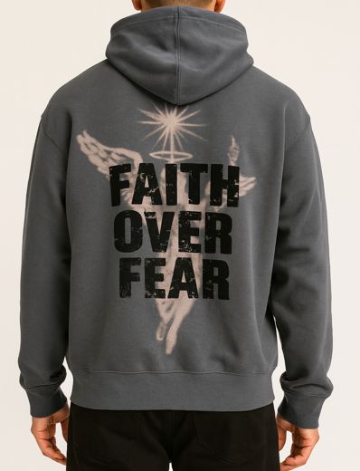 Rebel Minds 'Faith Over Fear' Hoodie (Charcoal) 152-332
