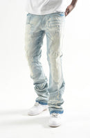 Taker 'Multi Rips' Stack Denim (Lt. Blue) T4120