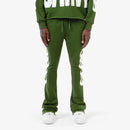 Copper Rivet Flame Stacked Sweat Pants (Olive) 511536