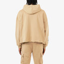 VOYAGE STUDIO 'God Bless The Real' Cropped Hoodie (Khaki) 53J13