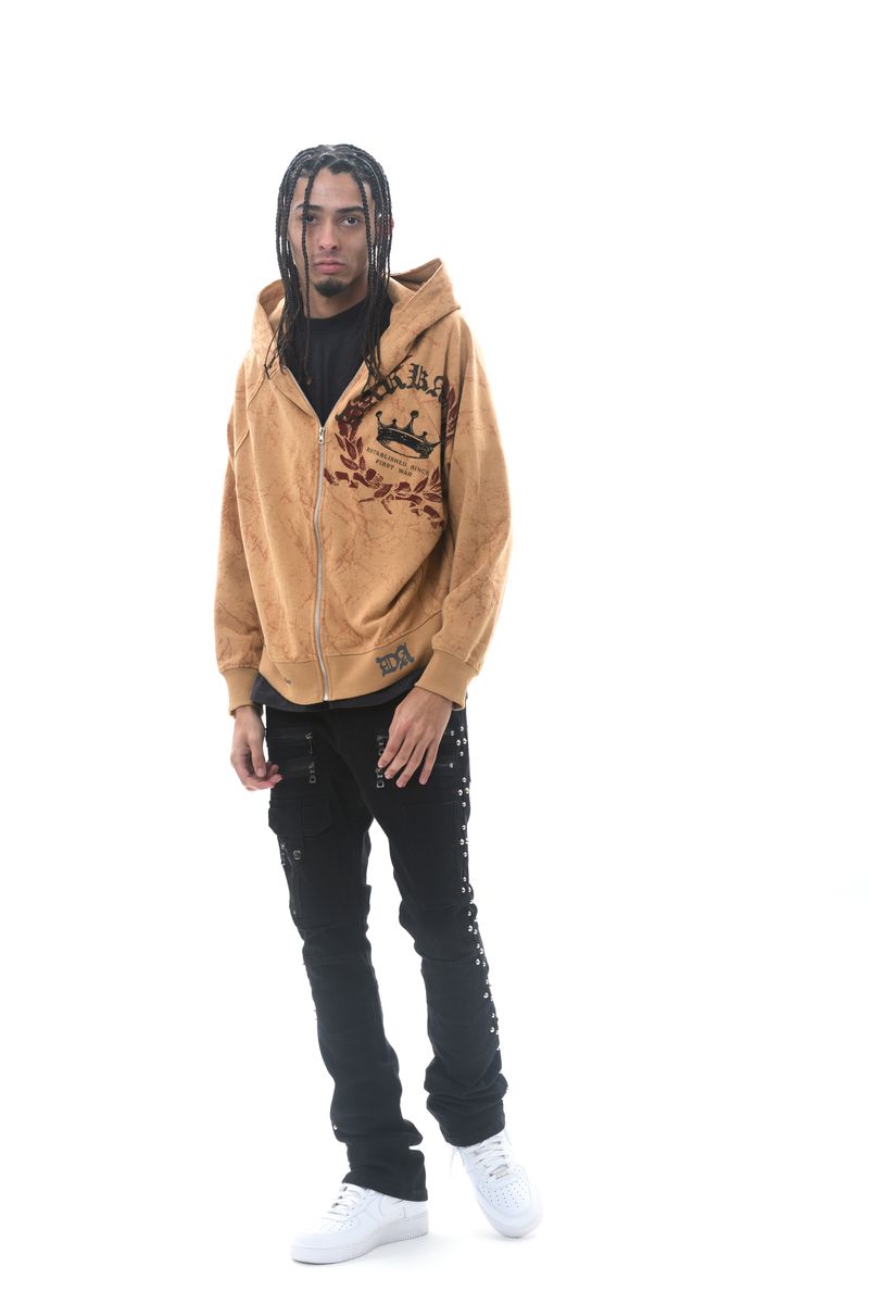 DARKAGES 'Loyalty' Zip Up Hoodie (Timber) DA7014-TIM