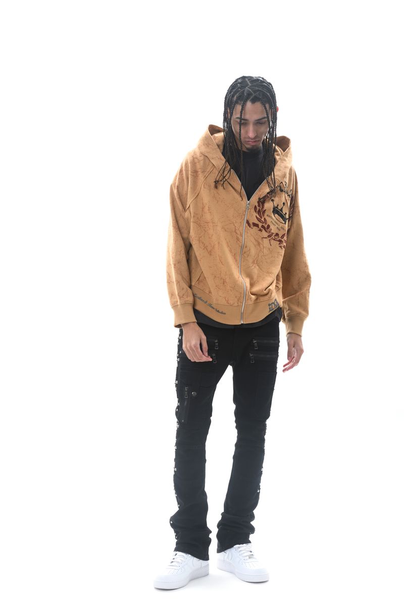 DARKAGES 'Loyalty' Zip Up Hoodie (Timber) DA7014-TIM