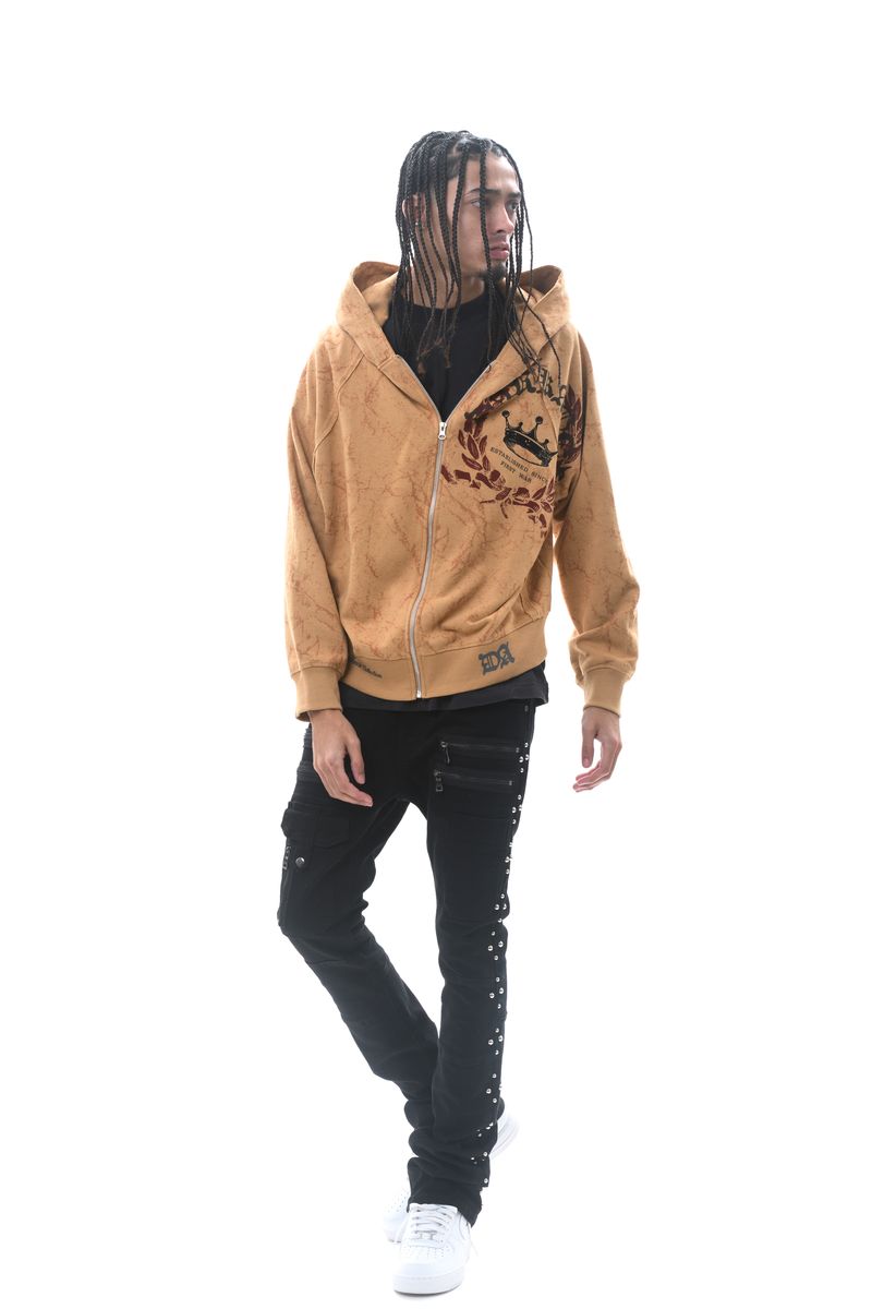 DARKAGES 'Loyalty' Zip Up Hoodie (Timber) DA7014-TIM