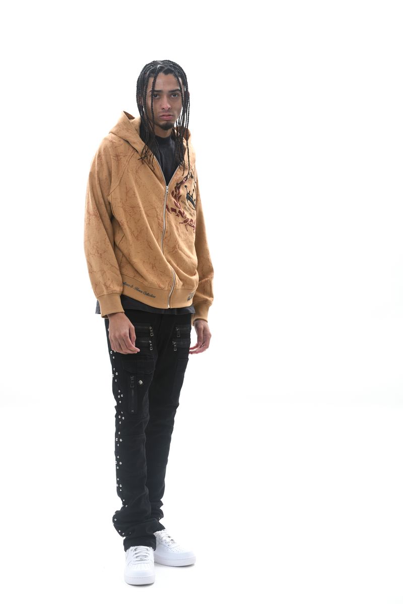 DARKAGES 'Loyalty' Zip Up Hoodie (Timber) DA7014-TIM