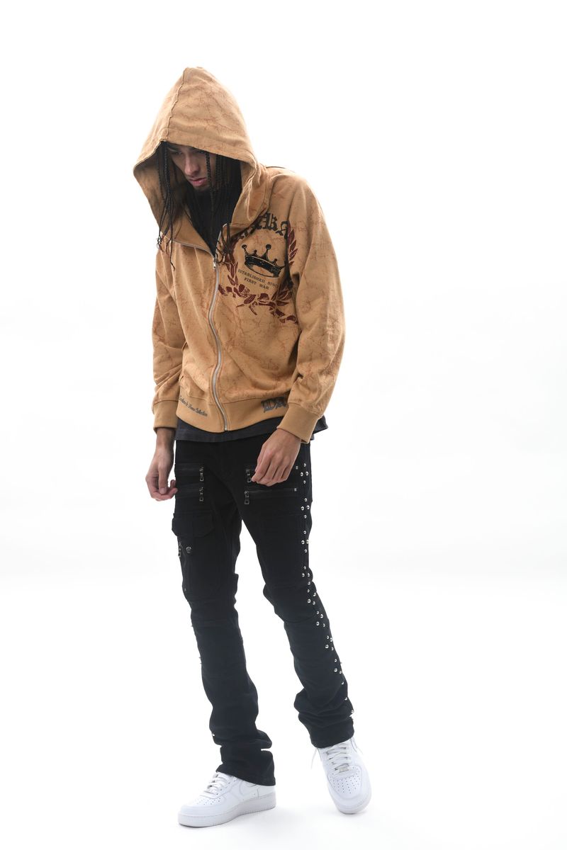 DARKAGES 'Loyalty' Zip Up Hoodie (Timber) DA7014-TIM