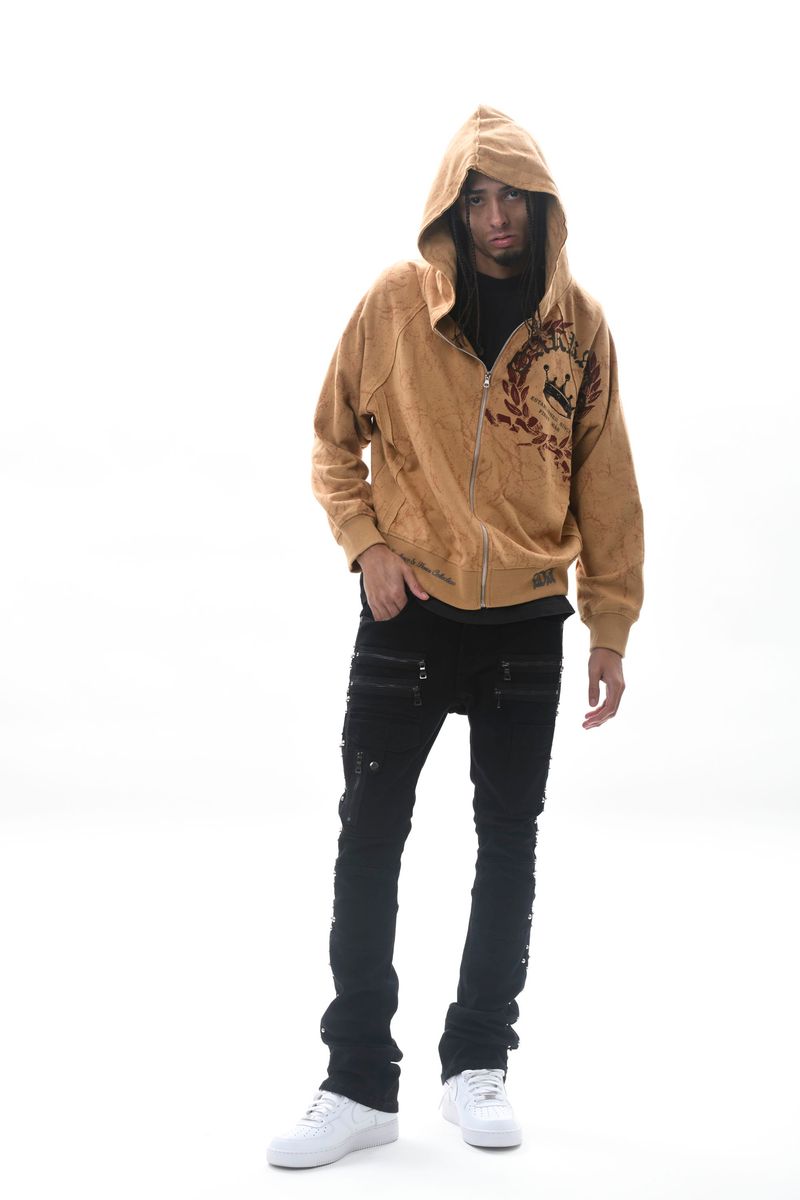 DARKAGES 'Loyalty' Zip Up Hoodie (Timber) DA7014-TIM
