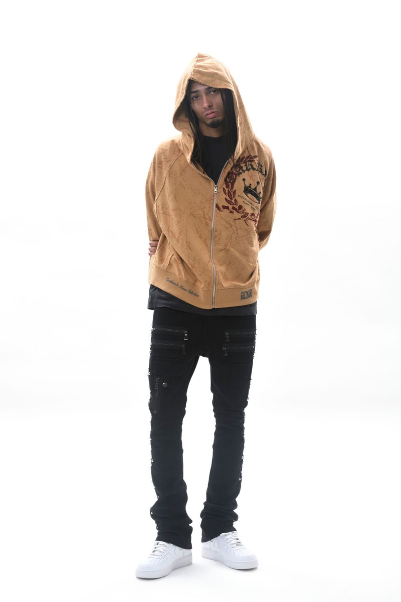 DARKAGES 'Loyalty' Zip Up Hoodie (Timber) DA7014-TIM