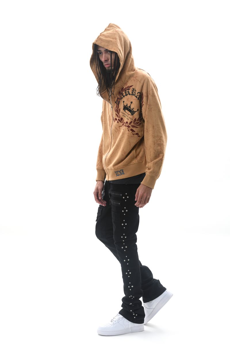 DARKAGES 'Loyalty' Zip Up Hoodie (Timber) DA7014-TIM