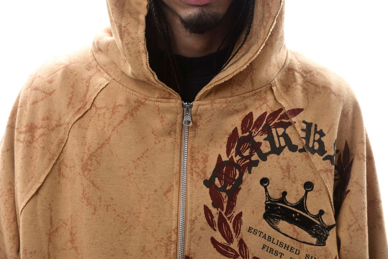 DARKAGES 'Loyalty' Zip Up Hoodie (Timber) DA7014-TIM
