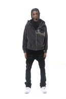 DARKAGES 'Loyalty' Zip Up Hoodie (Dk.Grey) DA7014-DGY - FRESH N FITTED