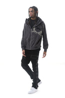 DARKAGES 'Loyalty' Zip Up Hoodie (Dk.Grey) DA7014-DGY - FRESH N FITTED