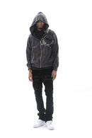 DARKAGES 'Loyalty' Zip Up Hoodie (Dk.Grey) DA7014-DGY - FRESH N FITTED