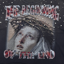 Rare Peace 'The Beginning Of The End' Oversized Rhinestone Cropped T-shirt (DK.Grey) RT5060