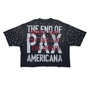 Rare Peace 'The Beginning Of The End' Oversized Rhinestone Cropped T-shirt (DK.Grey) RT5060