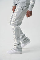 Spark 'No Risk No Reward' Fleece Stacked Sweatpants (H. Gray/White) S5301