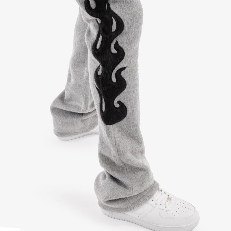 Copper Rivet 'Saints' Mohair Pearl Stacked Sweat Pants (Gray) 531581