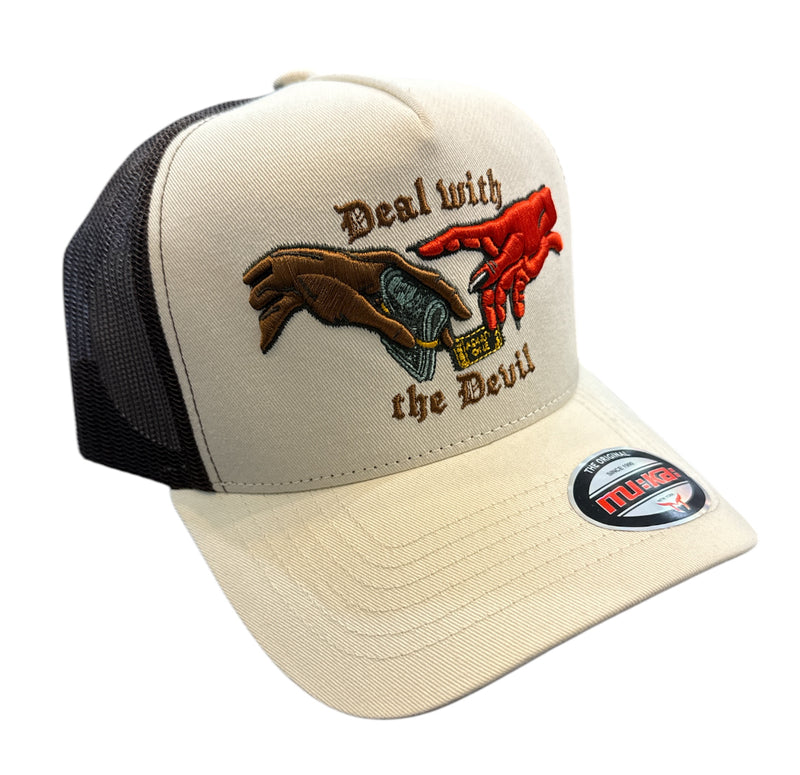 Muka 'Deal With It' Trucker Hat (Ivory/Brown) T5447