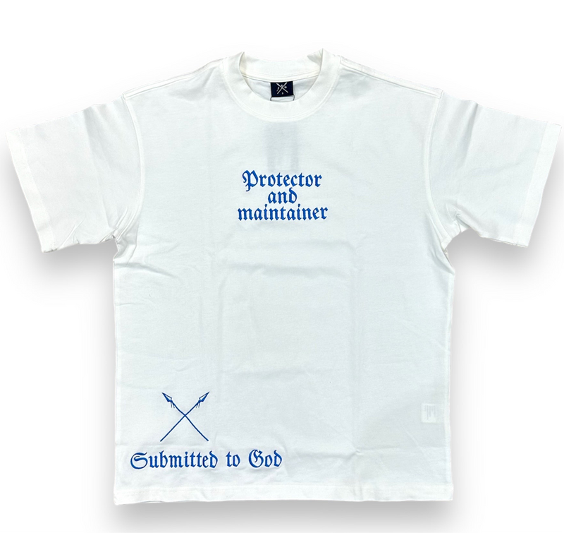 Protector and Maintainer 'Fear The Most High' T-Shirt (White/Blue)