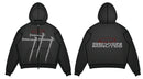 7M ‘CRUCIFIX' Boxy Zip-Up Hoodie (Vintage Black)
