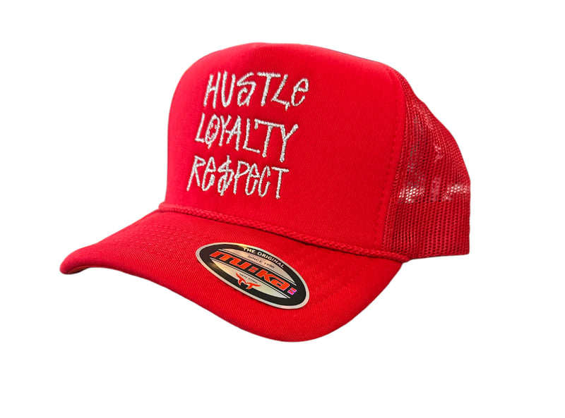 Muka 'Hustle, Loyalty' Trucker Hat (Red) T5410 - Fresh N Fitted Inc 2
