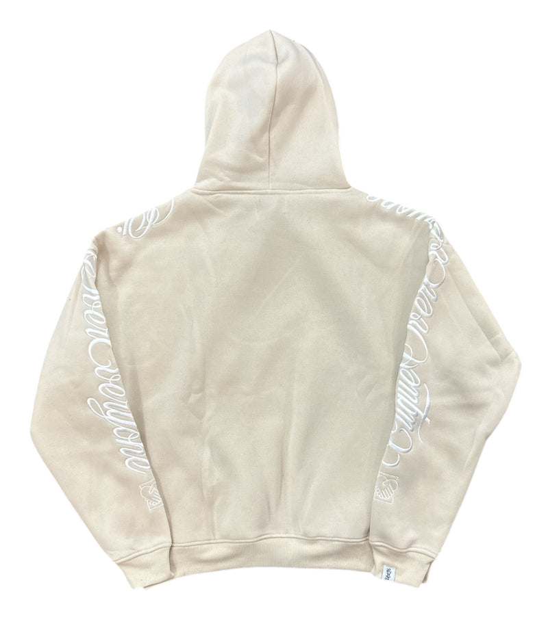 Highly Undrtd 'Clique Over Everyone' Embroidered Hoodie (Beige) UF4668