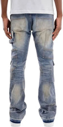 Copper Rivet 'Carpenter' Front Zipper Pocket Flare Denim (MTB) 533018