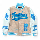 Rebel Minds Kids 'Fearless Soul' Melton Varsity Jacket (H.Grey) 852-B561