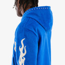 Copper Rivet Saints Mohair Pearl Embroidery Zip Hoodie (Royal) 531081