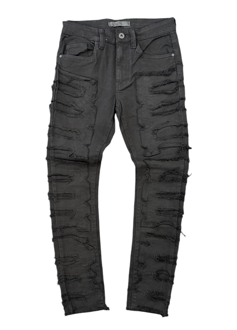 KDNK 'Symmetrical Patched' Jeans (Black) KNB3317