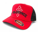 MUKA 'Tolerance Cross' Trucker Hat (Red/Black) T5514A - FRESH N FITTED