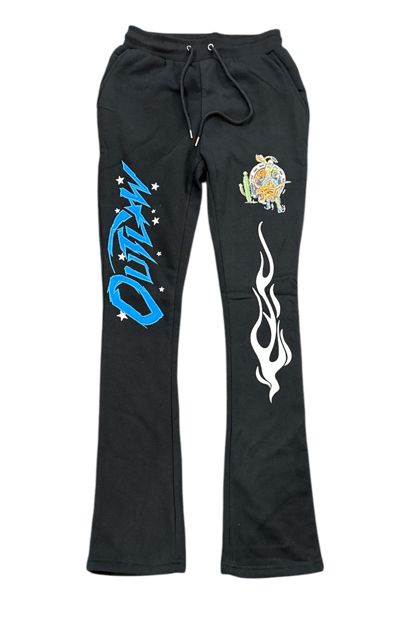 Black Pike 'Outlaw' Stacked Joggers (Black) FB3465