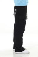 Stylo Black Buckled Baggy Cargo Denim (Black) – VTR-3