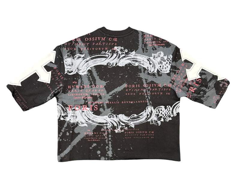 Publik 'Cross Patch' Cropped Oversized T-Shirt (Black) KF2533