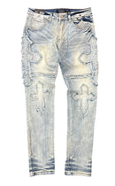 Publik 'Cross Patch' Slim Fit Denim (Rust Blue) KD2533 - FRESH N FITTED