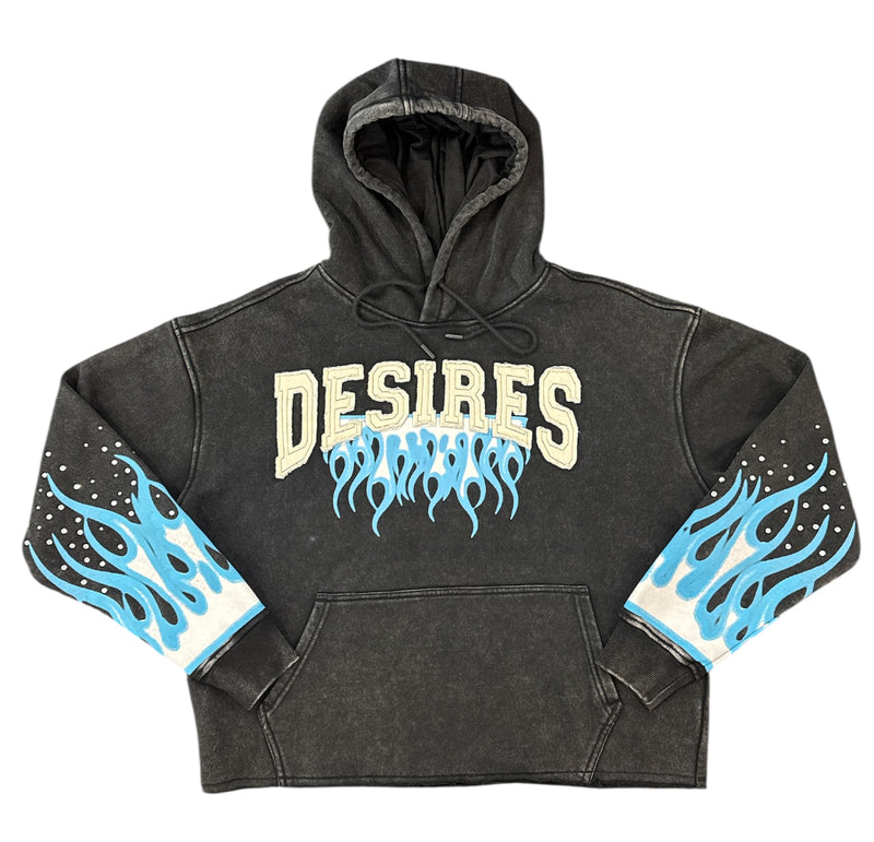 Copper Rivet 'Desires' Cropped Hoodie (Black) 531076