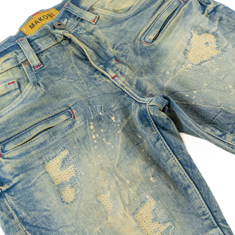 Makobi Kids 'Rick Biker' Denim (Dirt Wash) B1786