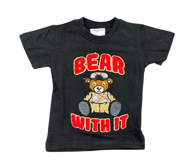 FWRD Kids 'Plaid Bear' T-Shirt (Black) FW-180634K