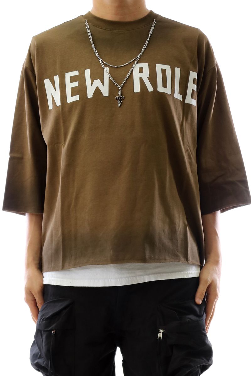 Kleep 'New Role' Premium Heavy Garment Cropped T-Shirt With Detachable Neckless (Brown) KT190S - FRESH N FITTED
