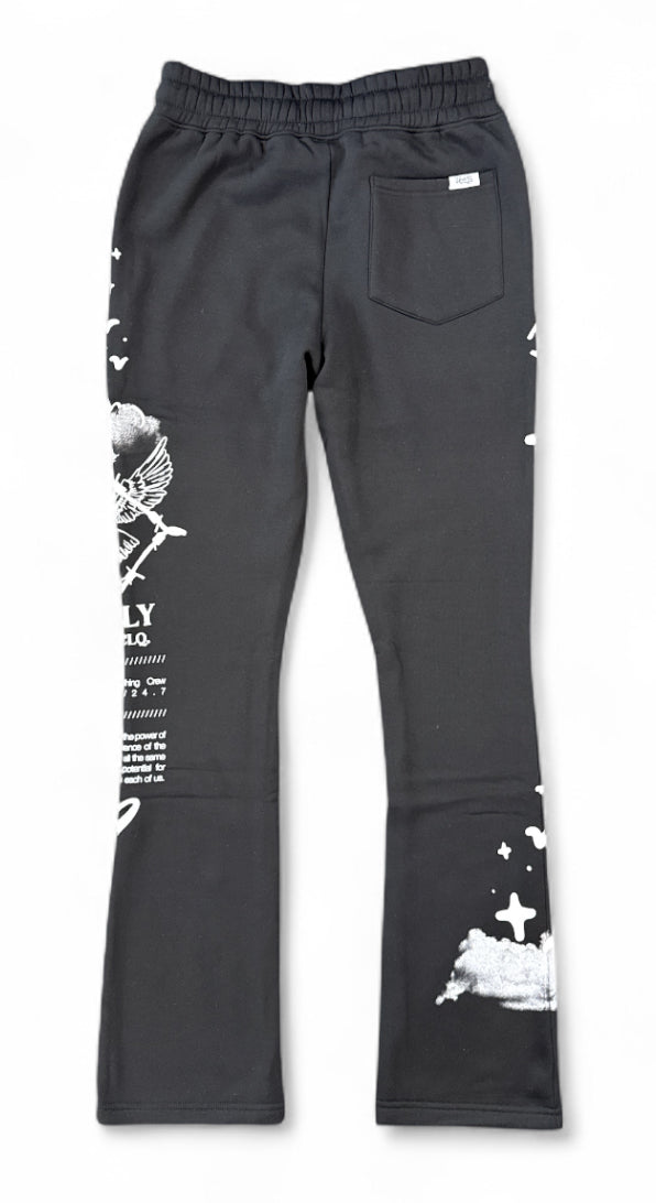 Highly Undrtd 'Given' Stacked Joggers (Black) UF5201
