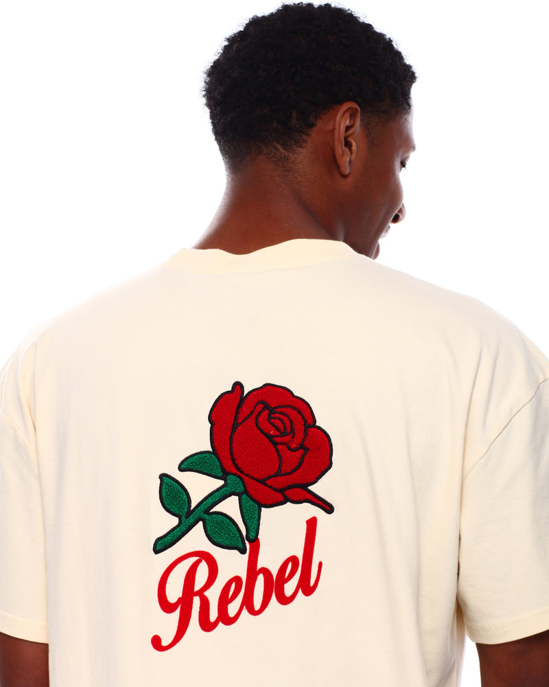 Rebel Minds 'Rose Chenille' T-Shirt (Cream) 631-111 - Fresh N Fitted Inc