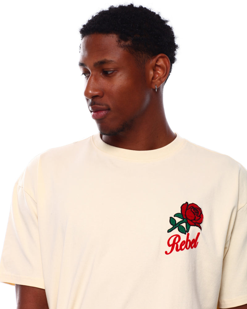 Rebel Minds 'Rose Chenille' T-Shirt (Cream) 631-111 - Fresh N Fitted Inc