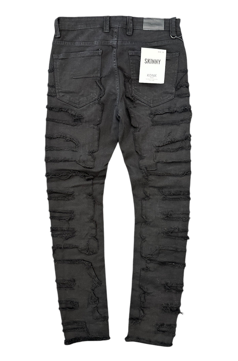 KDNK 'Symmetrical Patched' Jeans (Black) KNB3317