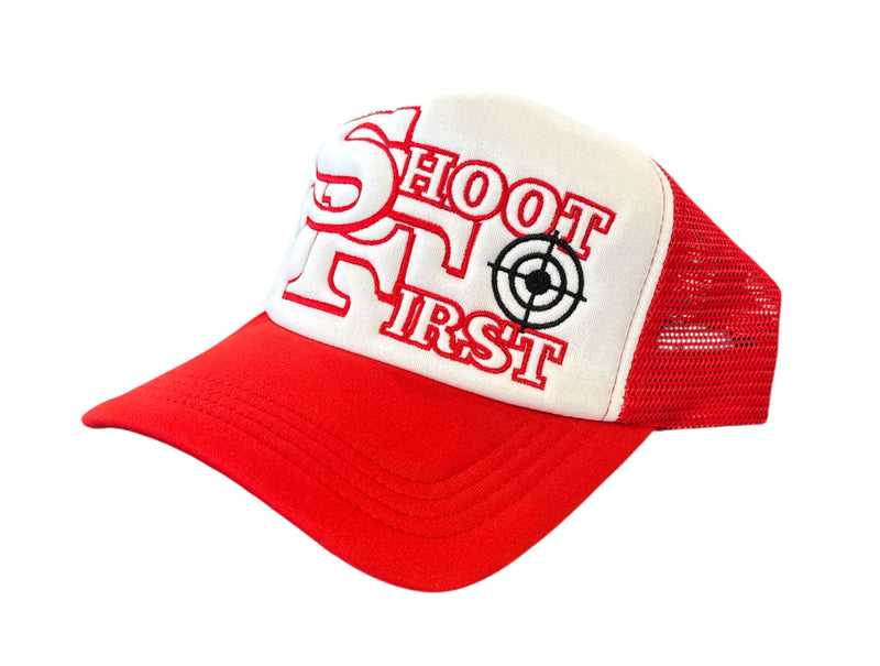 KML ‘SF' Trucker Hat (White/Red) - FRESH N FITTED