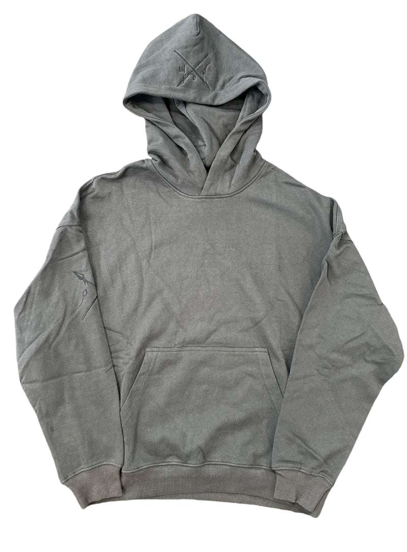 Protector and Maintainer 'Built Tough' French Terry Pullover Hoodie (Charcoal)