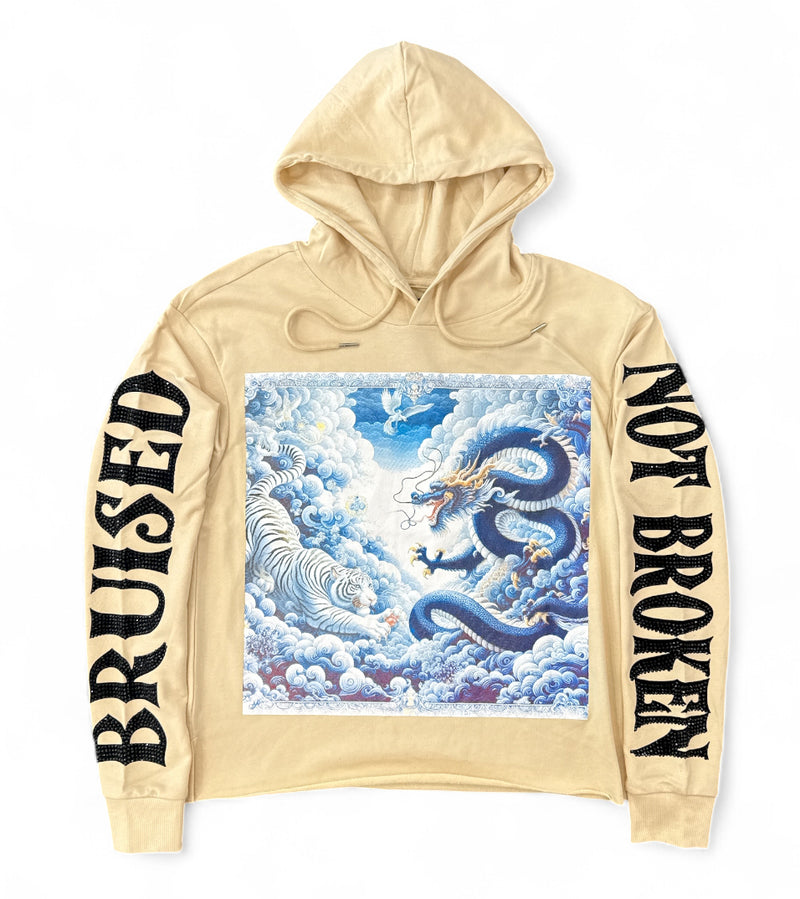 Black Pike 'Dragon' Cropped Hoodie (Khaki) FB2543