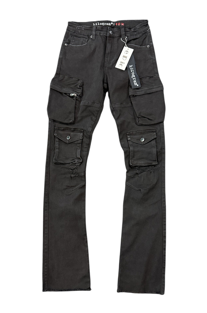 Kilogram 'Kilogram x Epic' Multi Pocket Stacked Cargo Pants (Black) KG14041